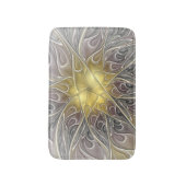 Bloei met moderne abstracte fractale bloem in goud badmat (Voorkant Verticaal)