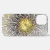 Bloei met moderne abstracte fractale bloem in goud Case-Mate iPhone case (Achterkant (horizontaal))