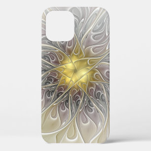 Bloei met moderne abstracte fractale bloem in goud Case-Mate iPhone case