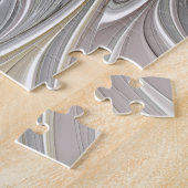 Bloei met moderne abstracte fractale bloem in goud legpuzzel (Zijkant)