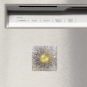 Bloei met moderne abstracte fractale bloem in goud magneet (Insitu (Vaatwasser))