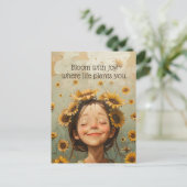 Bloei met vreugde briefkaart (Staand voorkant)