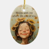 Bloei met vreugde keramisch ornament (Voorkant)