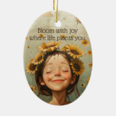 Bloei met vreugde keramisch ornament (Achterkant)