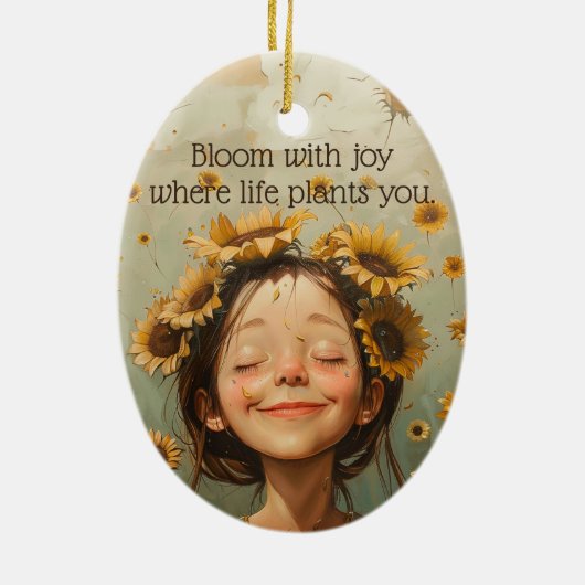Bloei met vreugde keramisch ornament (Achterkant)