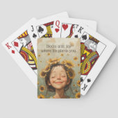 Bloei met vreugde pokerkaarten (Achterkant)