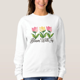 Bloei Met Vreugde Roze Tulp Bloem Sweatshirt