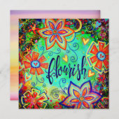Bloei moderne bloemencorrectie  bedankkaart (Voorkant / Achterkant)