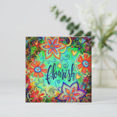 Bloei moderne bloemencorrectie  bedankkaart (Staand voorkant)