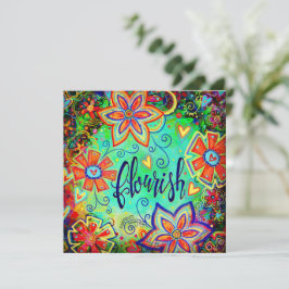 Bloei moderne bloemencorrectie  bedankkaart