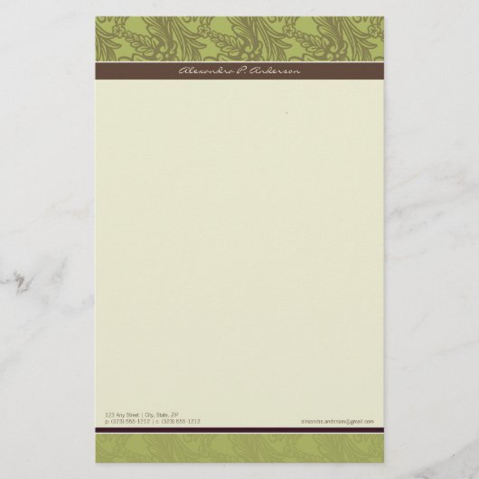  bloei olijf Gepersonaliseerd briefpapier (Voorkant)