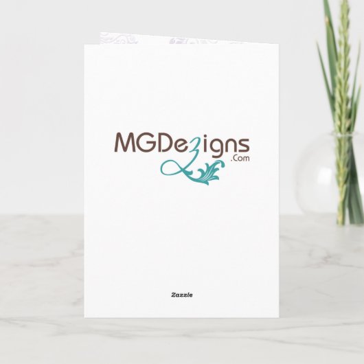 Bloei paarse monogram bruiloft dank u bedankkaart (Achterkant)