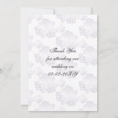 Bloei paarse monogram bruiloft dank u bedankkaart (Achterkant)