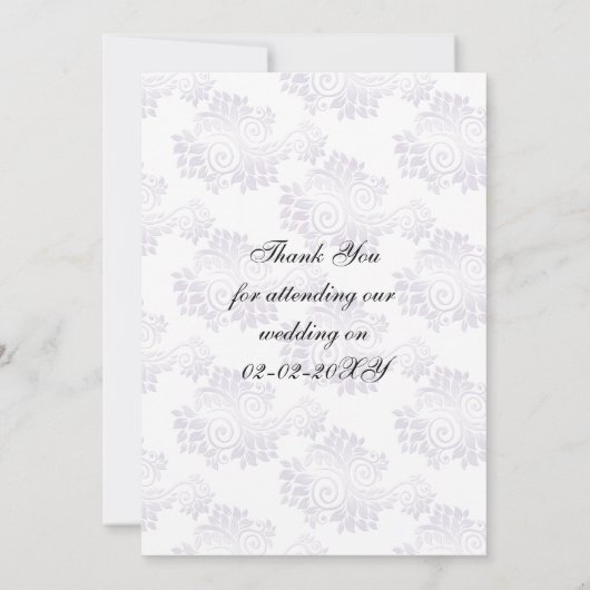 Bloei paarse monogram bruiloft dank u bedankkaart (Achterkant)