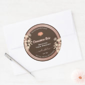 Bloei Product Verpakkingsetiketten Roos Goudbruin Ronde Sticker (Envelop)