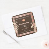 Bloei Product Verpakkingsetiketten Roos Goudbruin Vierkante Sticker (Envelop)