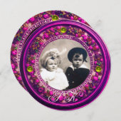 BLOEI RENaissance BLOEMEN,ROZE VRUCHTEN MONOGRAM Kaart (Voorkant / Achterkant)