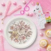 Bloei - roze papieren bordje (Feest)