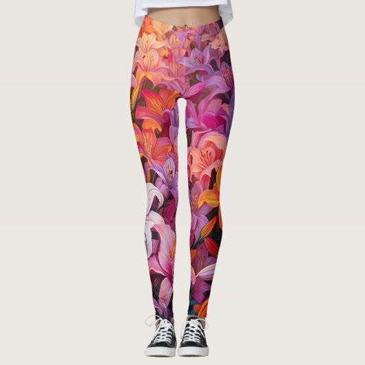 Bloei stoutmoedig bloemenall-over-print Leggings (Voorkant)