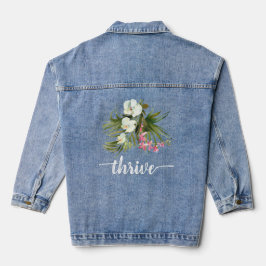 Bloei Tropisch Strand Groene Roze Bloemen  Denim Jacket