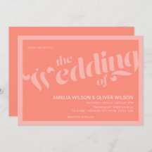Bloei Typografie Koraal Zalm Bruiloft