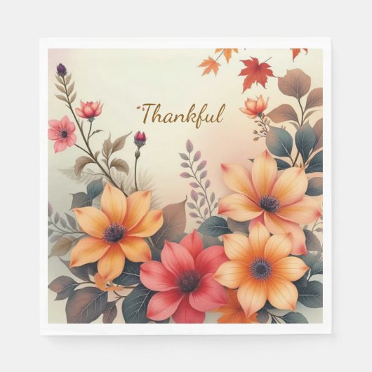 Bloei van Autumn Paper Napkins Servet (Voorkant)