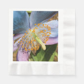 Bloei van blauwe papaver bloem servet (Voorkant)