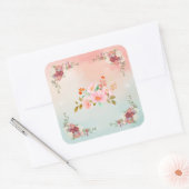 Bloei van Bloemblaadjes – Levendig Bloemstuk Vierkante Sticker (Envelop)