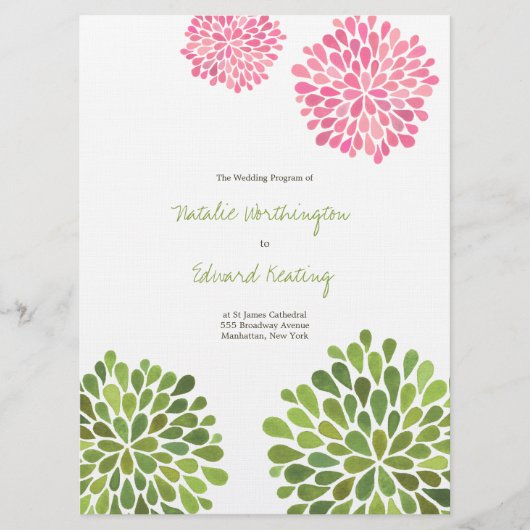 Bloei van de Bloem van het Programma van het Programmakaart (Voorkant)