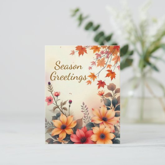 Bloei van het Herfst Briefkaart (Staand voorkant)