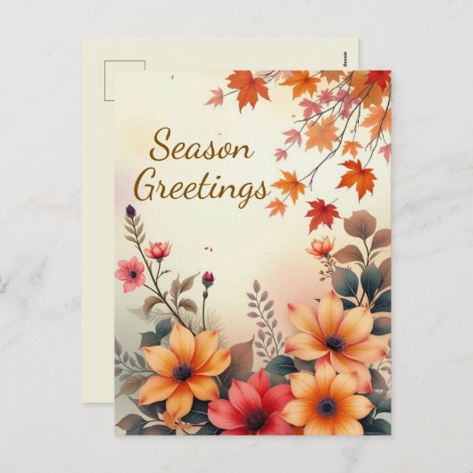 Bloei van het Herfst Briefkaart (Voorkant / Achterkant)