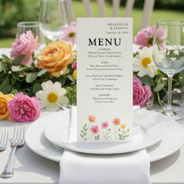 Bloei van wilde bloemen Roze Oranje Bloemige Trouw Menu