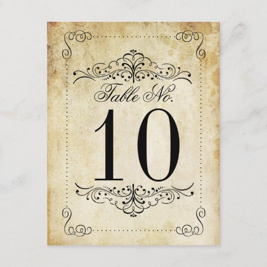bloei vintage bruiloft tafel nummer Kaarten (Achterkant)