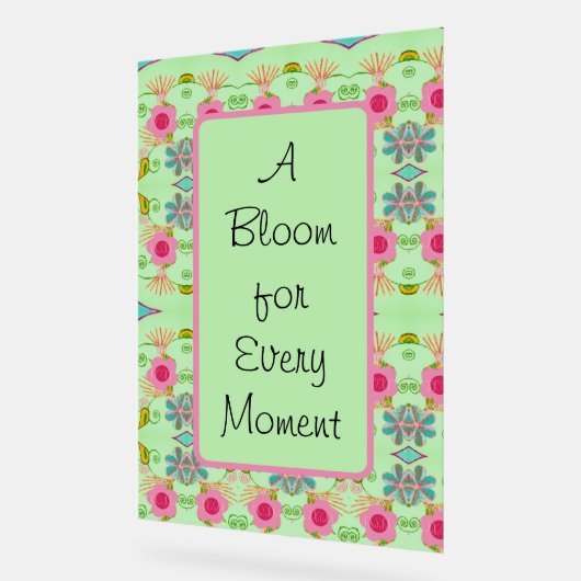 Bloei voor elk moment acryl bord (Hoek)