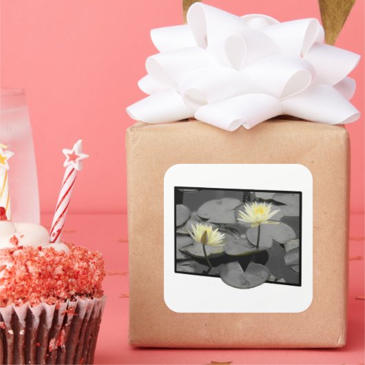 Bloei voorbij het Lijst Vierkante Sticker (Feest)