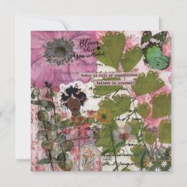 Bloei waar geplant plat Wenskaart