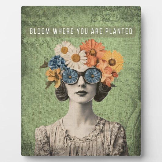 Bloei Waar Geplant Surrealistische Bloem Vrouw Fotoplaat (Voorkant)