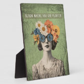 Bloei Waar Geplant Surrealistische Bloem Vrouw Fotoplaat (Zijkant)