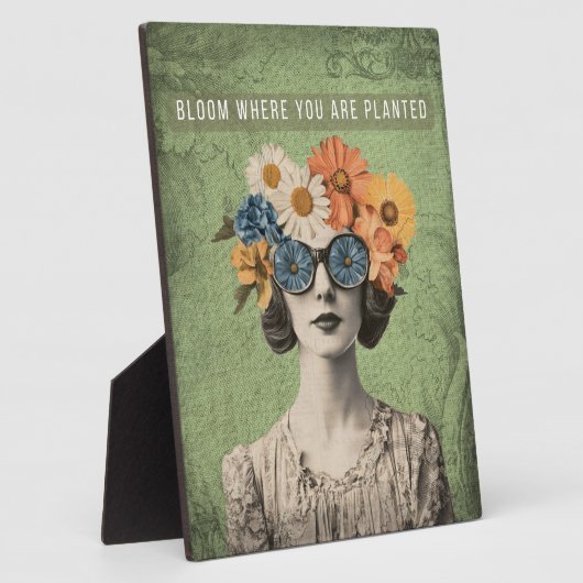 Bloei Waar Geplant Surrealistische Bloem Vrouw Fotoplaat (Zijkant)