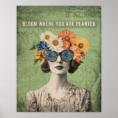 Bloei Waar Geplant Surrealistische Bloem Vrouw Poster (Voorkant)