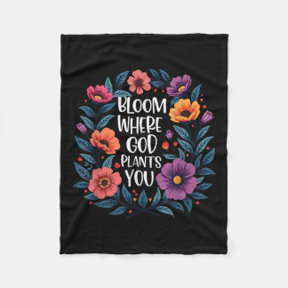 Bloei Waar God Je Plant Christelijk Geloof Mannen  Fleece Deken