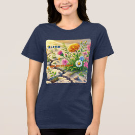 Bloei waar je bent geplant - bloemgroei ontwerp Tri-Blend shirt