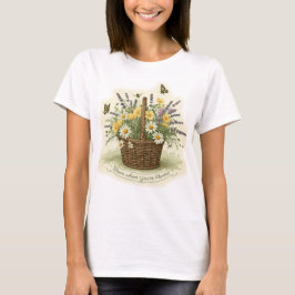 "Bloei waar je bent geplant" Cottagecore T-shirt