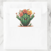 Bloei waar je bent geplant: lachende cactus Sticke Rechthoekige Sticker (Tas)