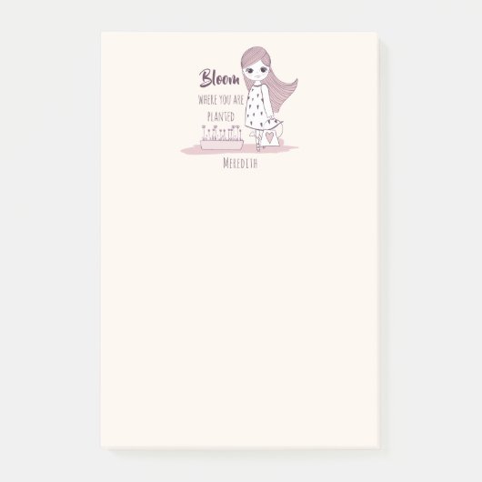 "Bloei waar je bent geplant" Motivatie citaat Post-it® Notes (Voorkant)