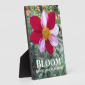 Bloei waar je bent geplant Quote Floral Fotoplaat (Zijkant)