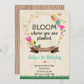 Bloei waar je bent geplant uitnodiging (Voorkant / Achterkant)