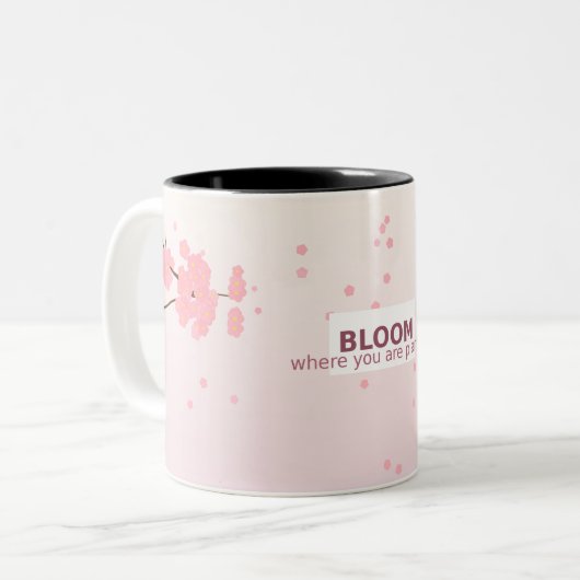 Bloei Waar Je Bent – Inspirerende Mok (Voorkant links)