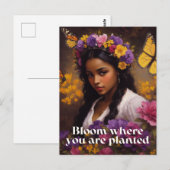 Bloei waar je bloemig bent geplant briefkaart (Voorkant / Achterkant)