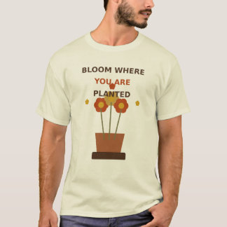 Bloei Waar Je Geplant Bent, Boho Bloempot T-shirt